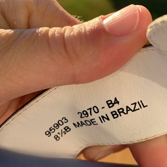 Lands’ End Blue nautical loafer slides leather sandals costal flip flop size 8.5 - Picture 5 of 7